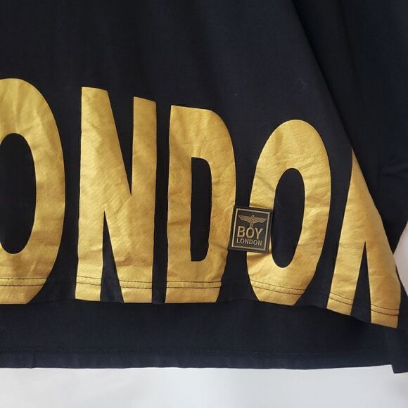 Boy London Oversized OS Unisex Batwing Tee Gold & Black - Picture 4 of 16